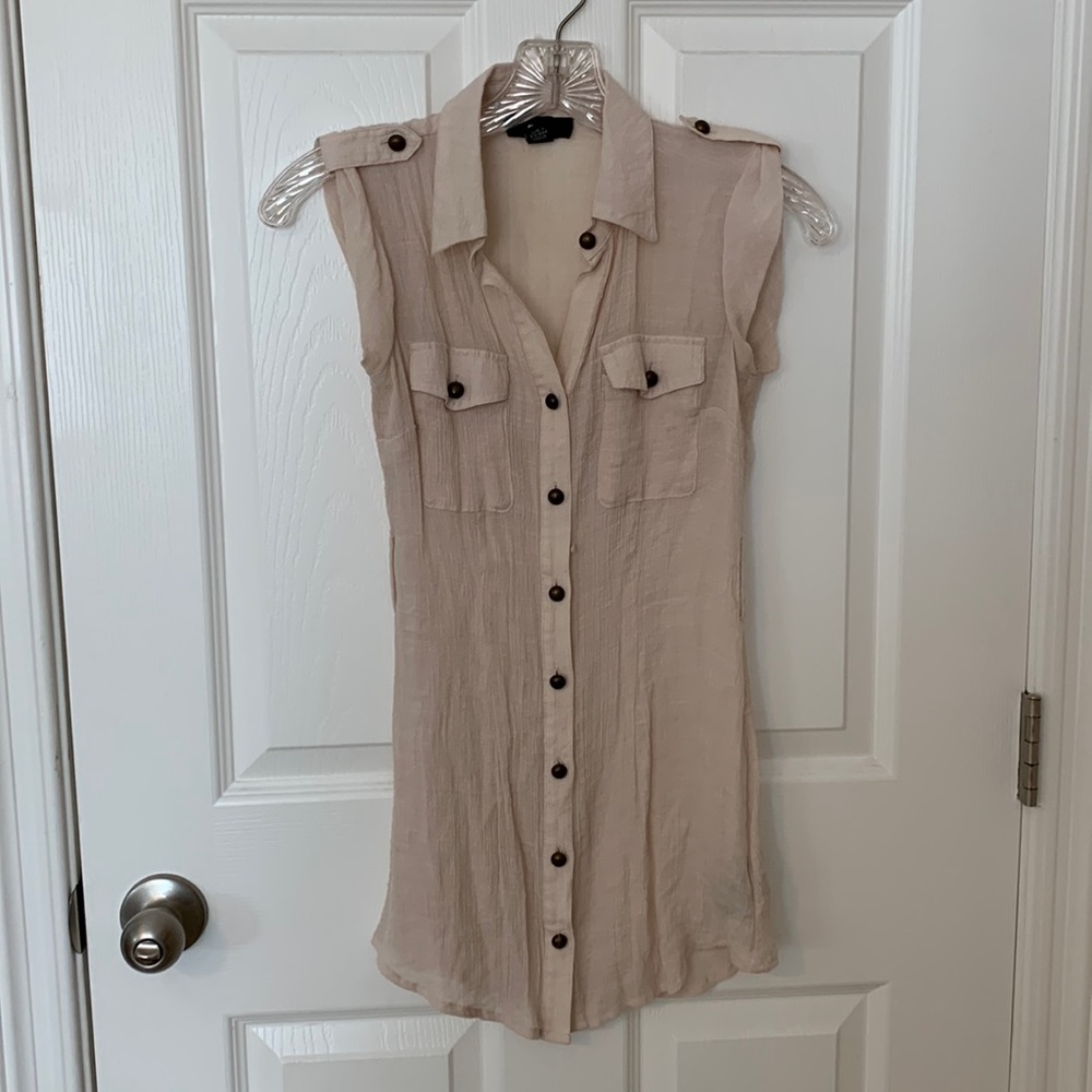 BCX Sleeveless Button-Down Top, XS